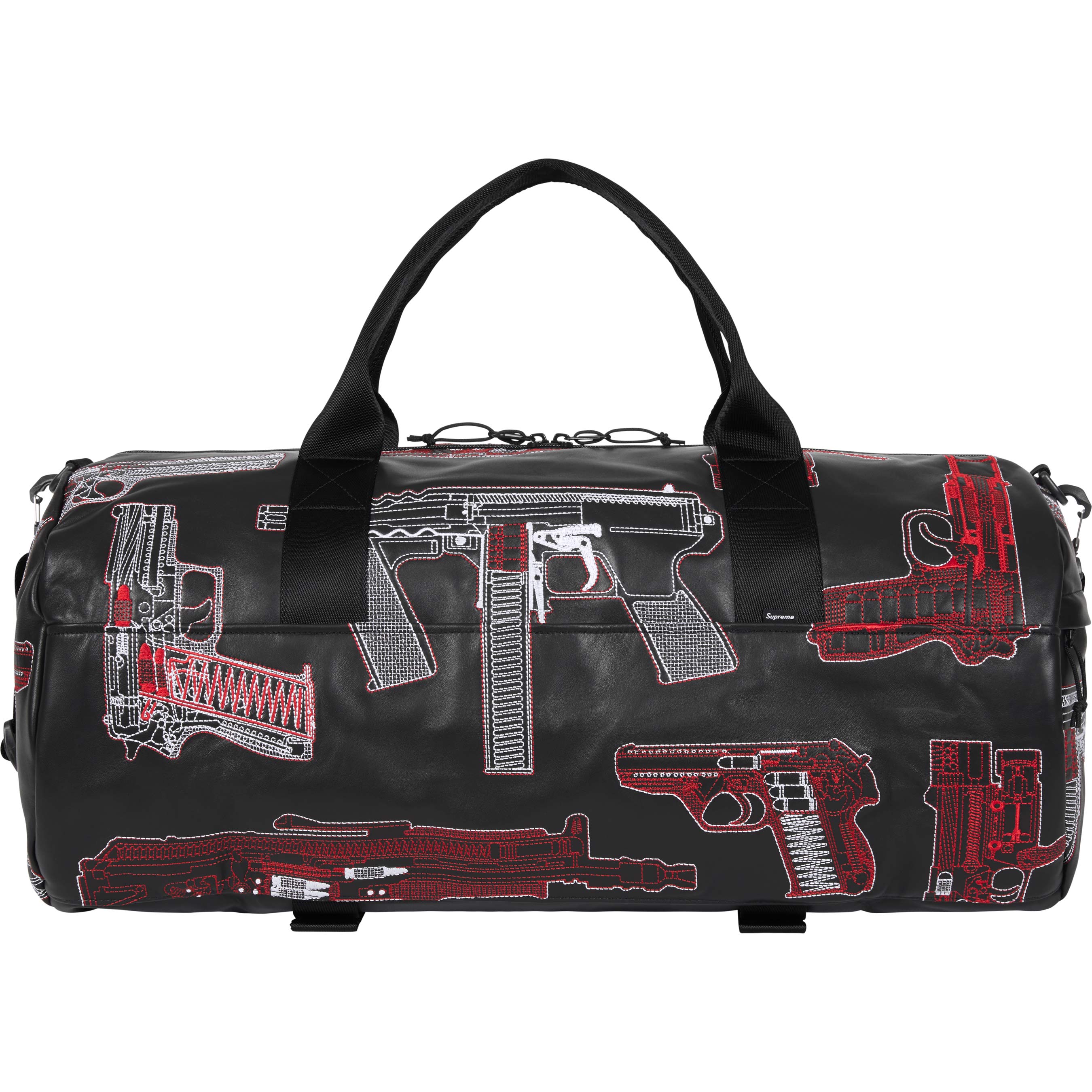 Guns Embroidered Leather Duffle Bag view 10